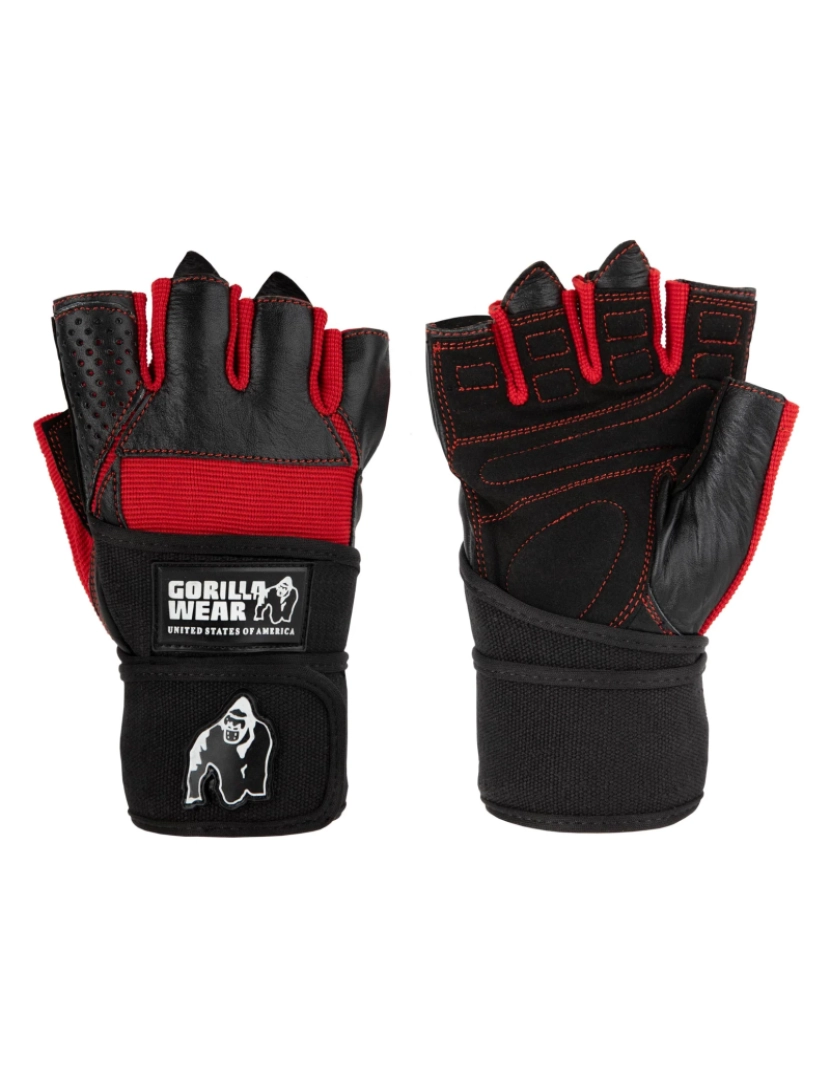 Gorilla Wear - Dallas braçadeira de pulso luvas - preto/Vermelho - S