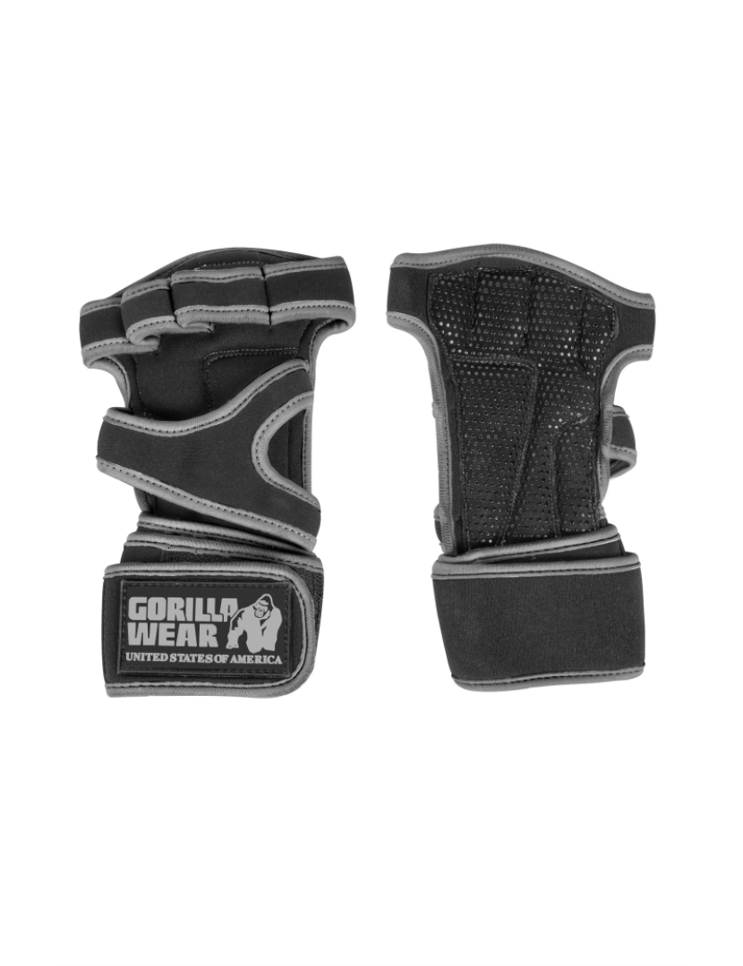 Gorilla Wear - Yuma peso elevação treino luvas - preto/cinzento - S