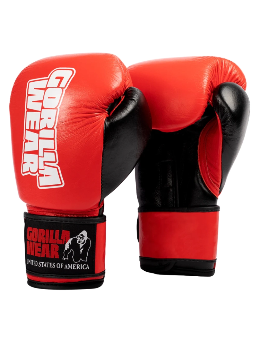 Gorilla Wear - Ashton Luvas de boxe profissionais - Vermelho/preto - 8oz