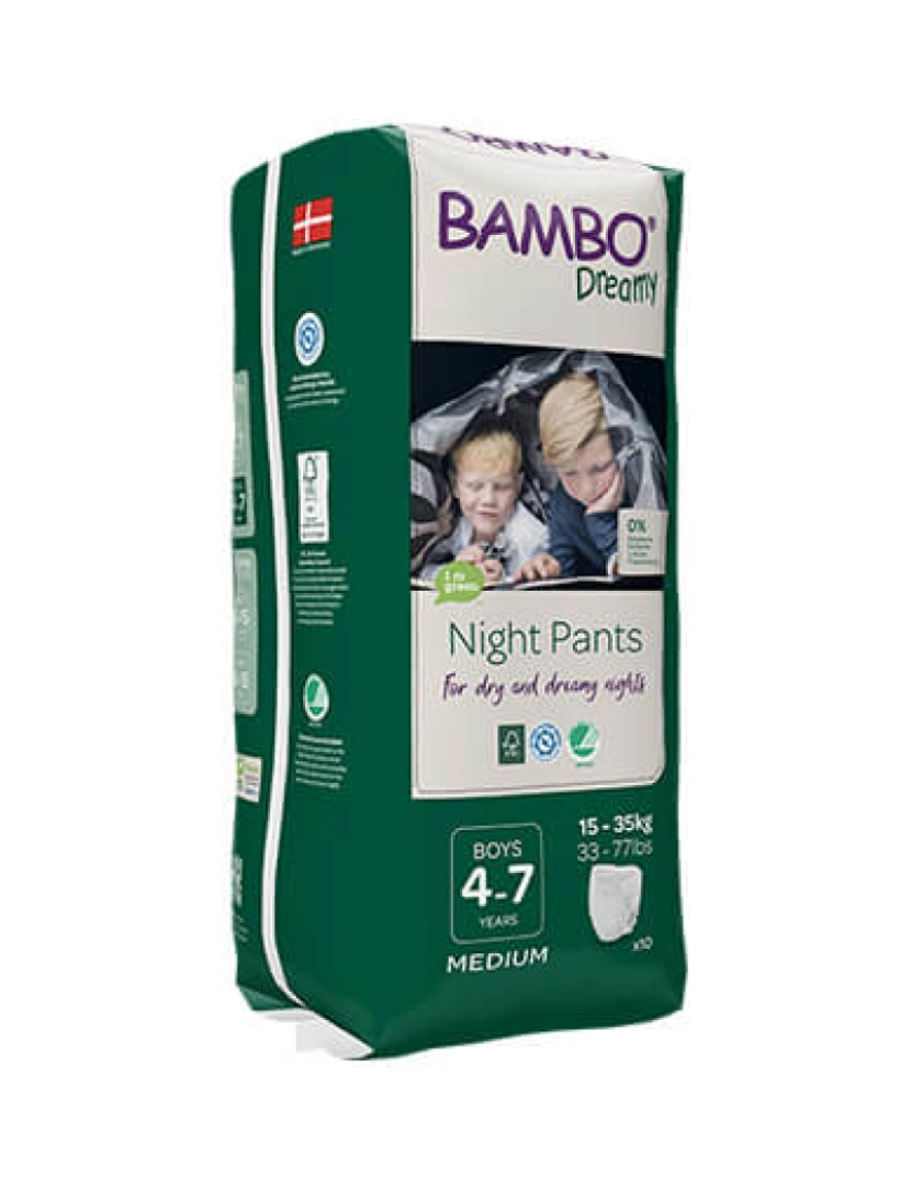 imagem de Fraldas Cueca Noturnas Menino Bambo Dreamy 15 a 35 kg (10Un)1