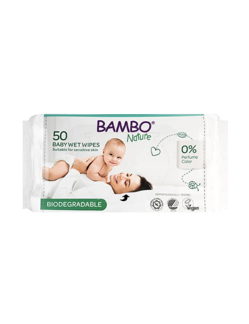 imagem de Toalhitas Biodegradáveis de Bebé Bambo Nature (50UN)1