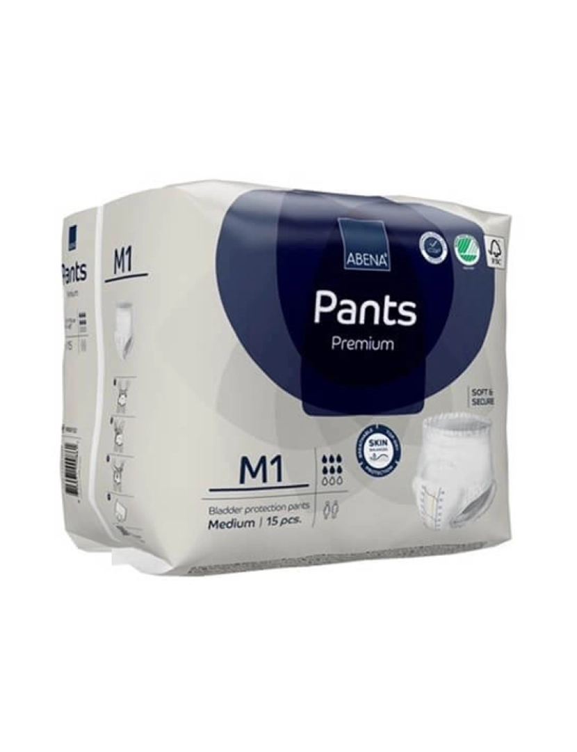 imagem de Fraldas Cueca Abena Pants Premium M1 (Pack 6×15 Un)2