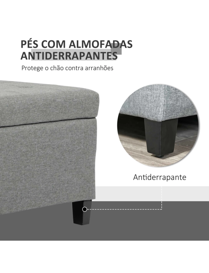 imagem de Banco de Armazenamento 125x49x41,5cm cor cinzento 833-150V02GY7