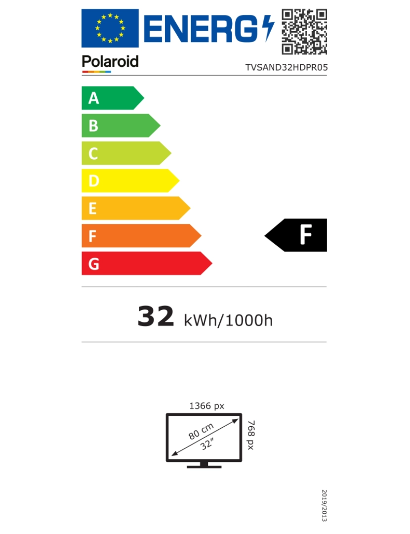 imagem de POLAROID - Televisor LED ANDROID - 80 cm (32") - HD - WiFi - Bluetooth 5.0 - Netflix - YouTube - 3x HDMI - 2x USB4