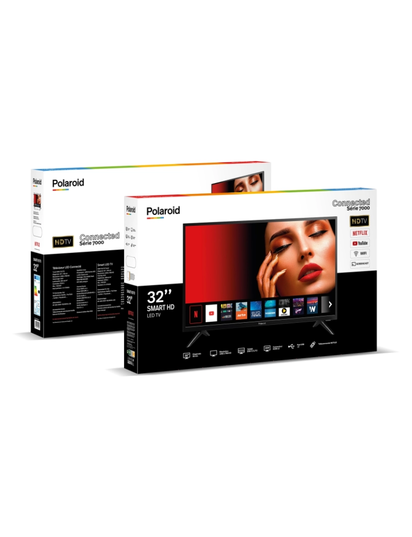 imagem de POLAROID - SMART TV LED HD 32'' (80cm) - WIFI - NETFLIX - SCREENCAST - 2x HDMI - 2x USB PVR 2.06