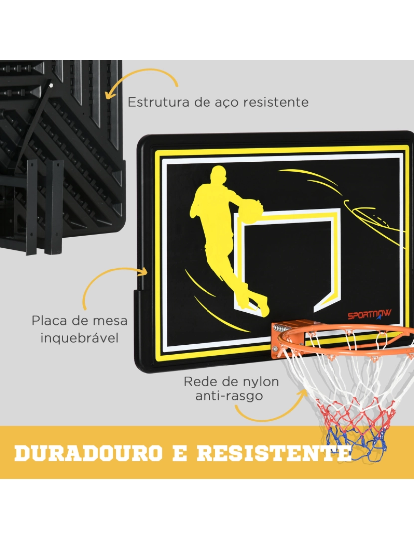 imagem de Tabela de Basquetebol 110x90x70cm cor preto e amarelo A61-034V00OG6