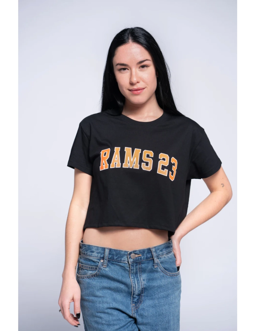 Rams 23 - T-shirt preto impresso Universidade Laranja