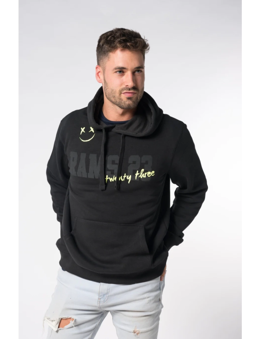 Rams 23 - Sorri preto impresso Sudadera