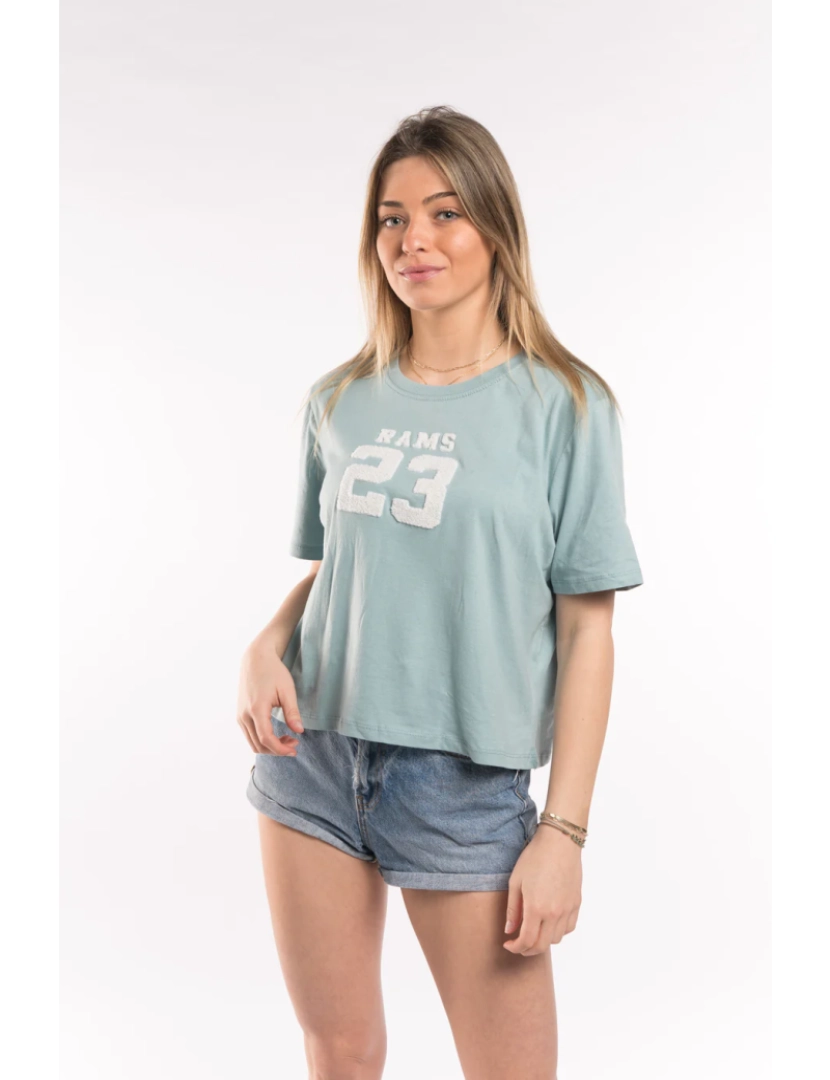 imagem de T-shirt azul Esponja bordada1