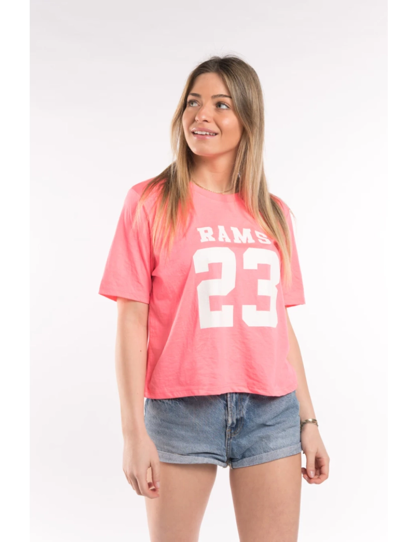 Rams 23 - Design clássico rosa T-shirt Logo