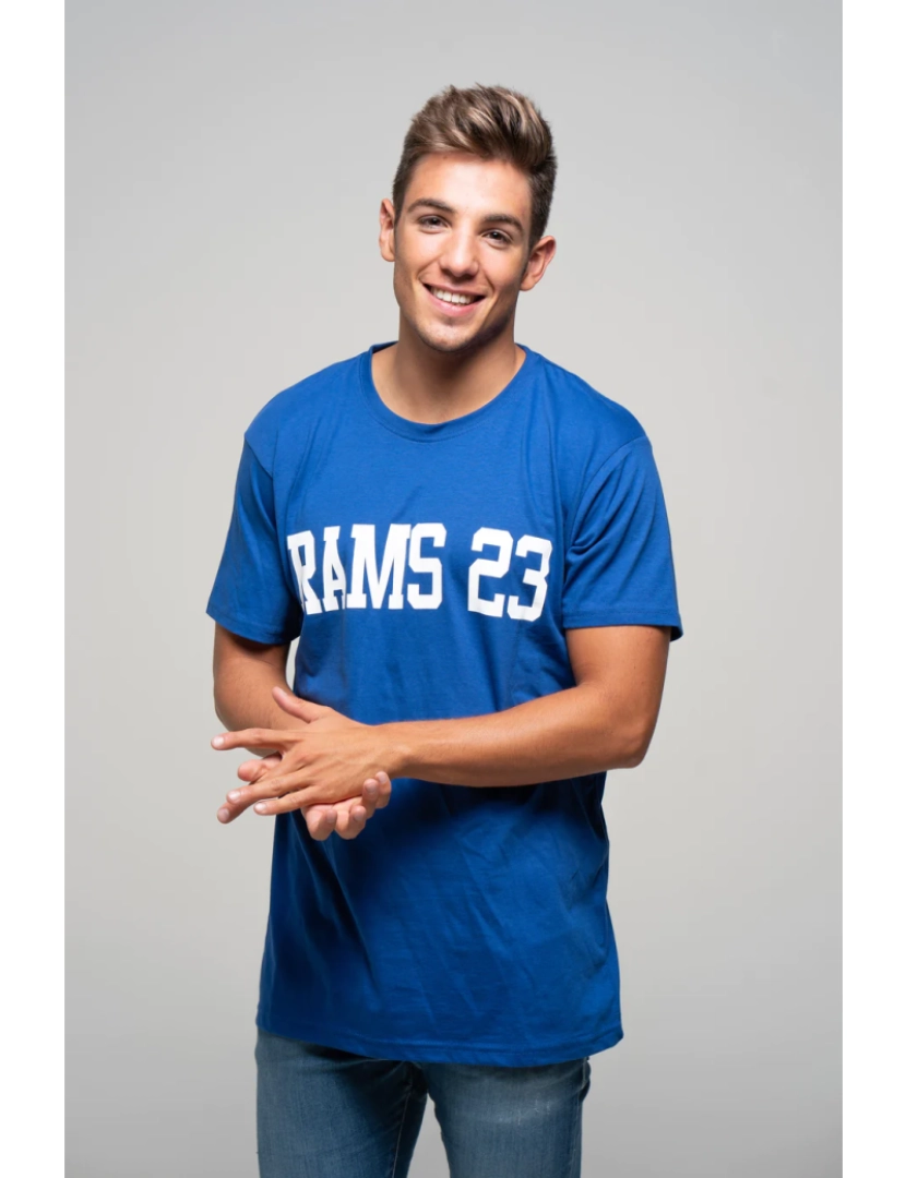 Rams 23 - Logotipo de camiseta azul impresso
