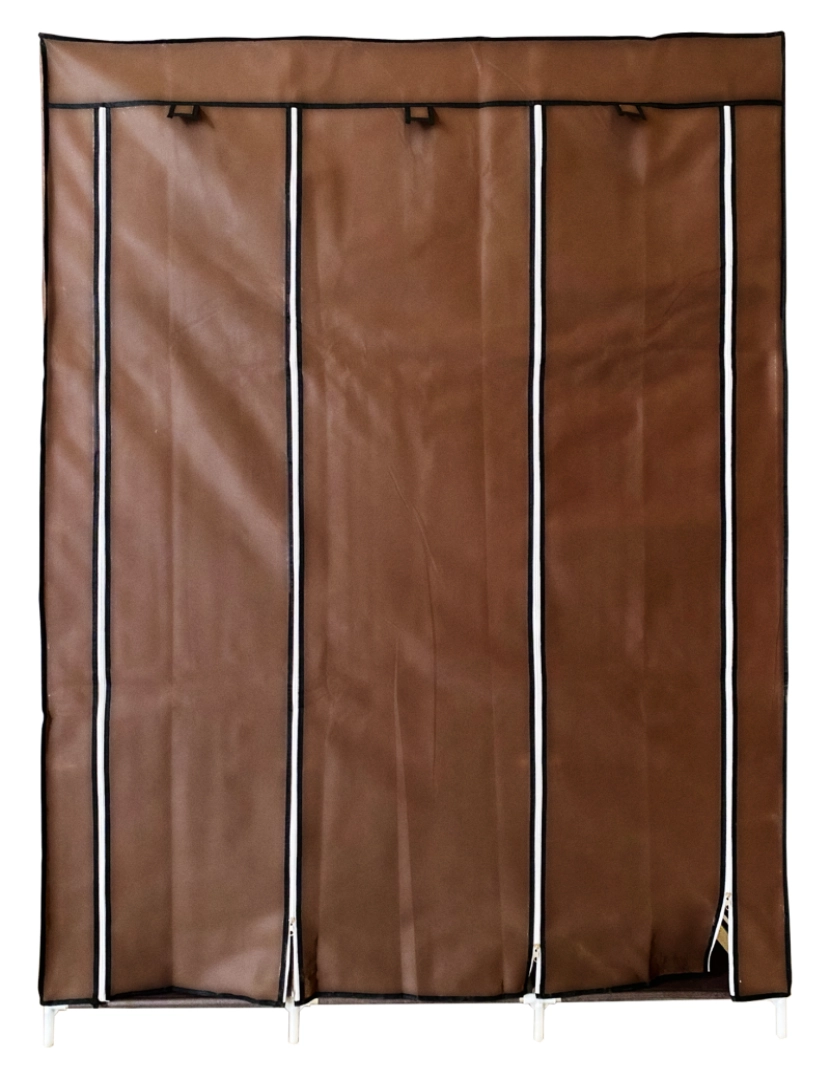 imagem de Armário Penteadeira Tecido Com Portas Zip e Bolsos Laterais Nyana Home Medidas 170x127x45cm2