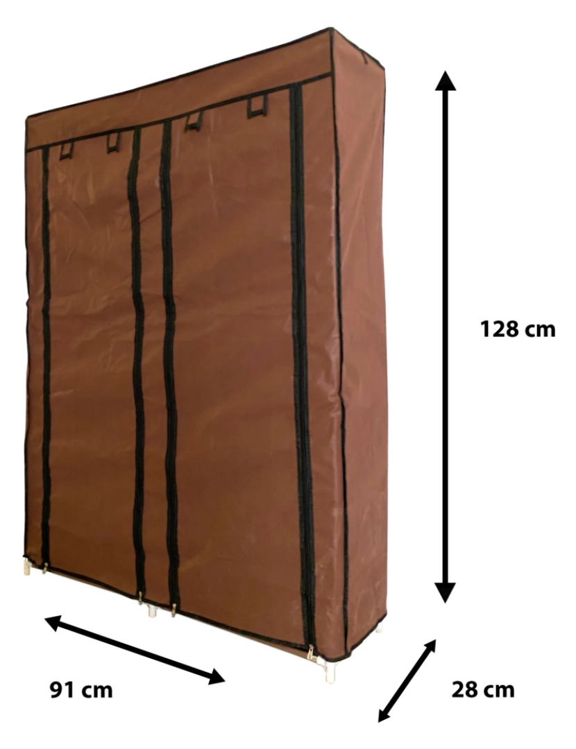 imagem de Sapateira Tecido para Calçados com 2 Portas com Zíper 125x92x28,5cm, 28 pares.5