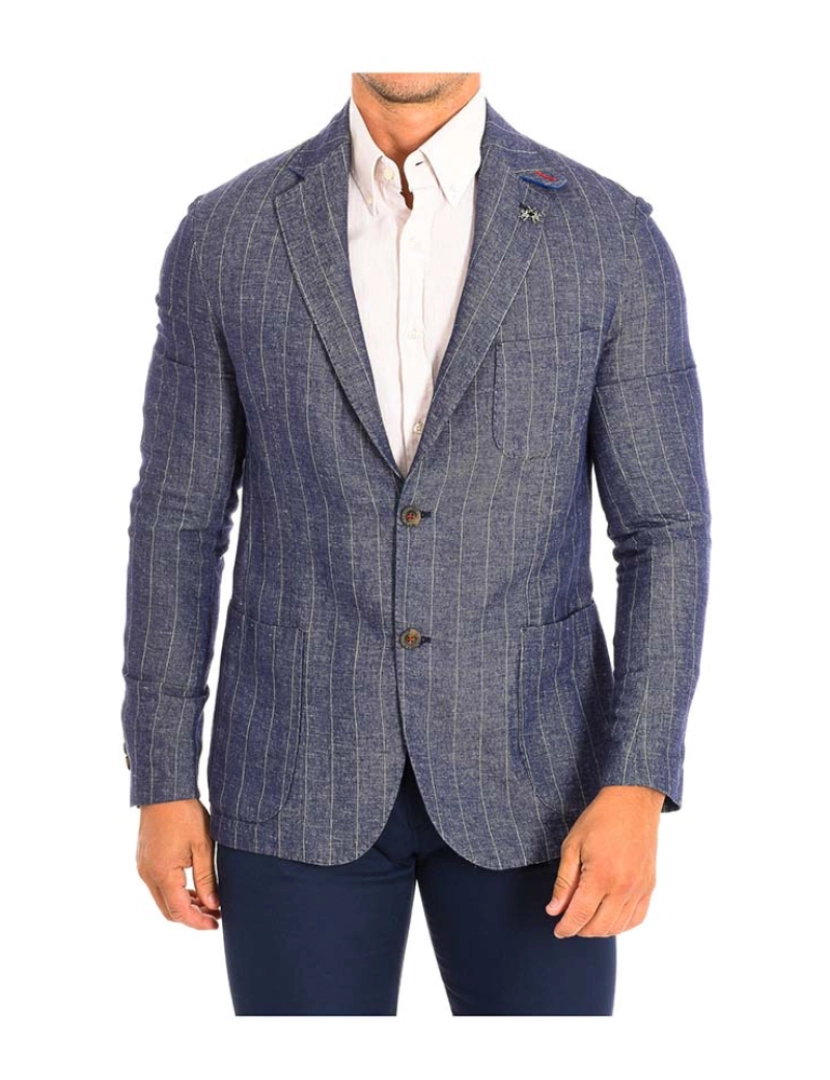 La Martina - Blazer American Homem Azul Marmorizado