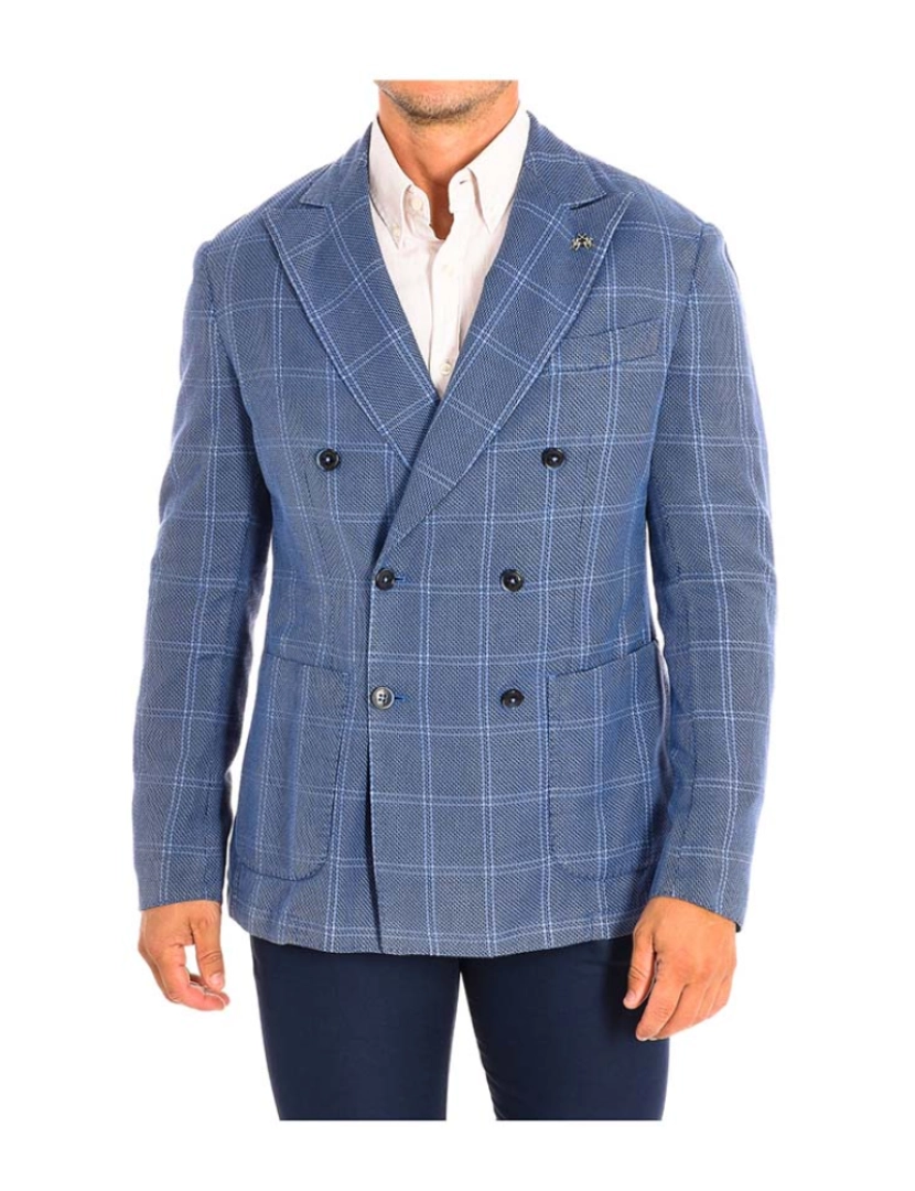 La Martina - Blazer American Homem Xadrez Azul