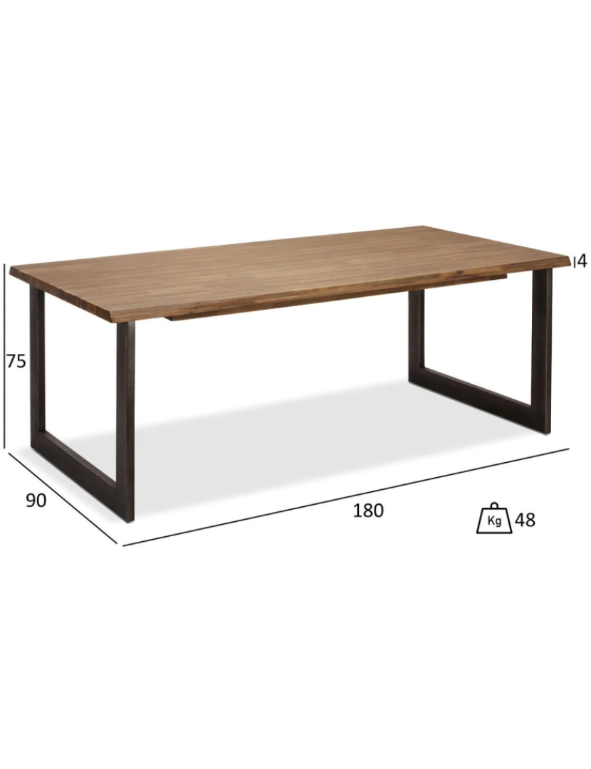 imagem de Mesa Refeição Mallorca Rectangular 180x90 cm Acácia7