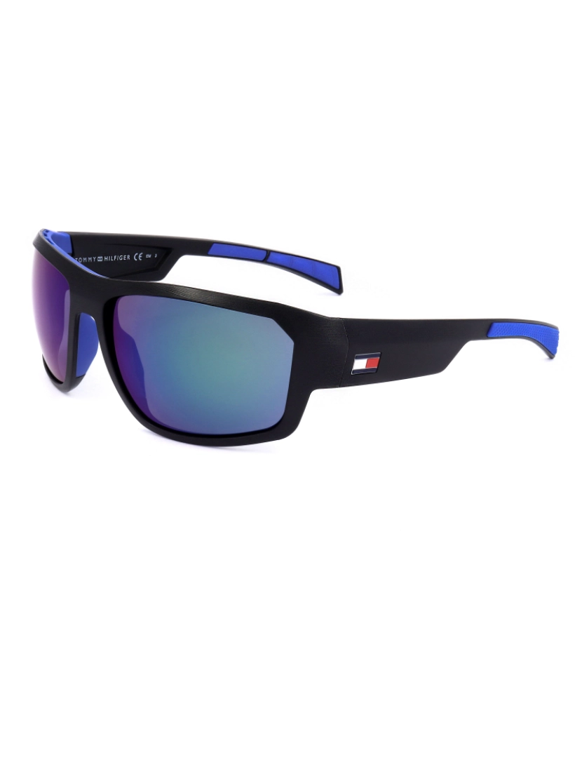 imagem de Tommy Hilfiger Mens óculos de sol Th 1722 S 0Vk 61 16 125 Matte Preto Azul2