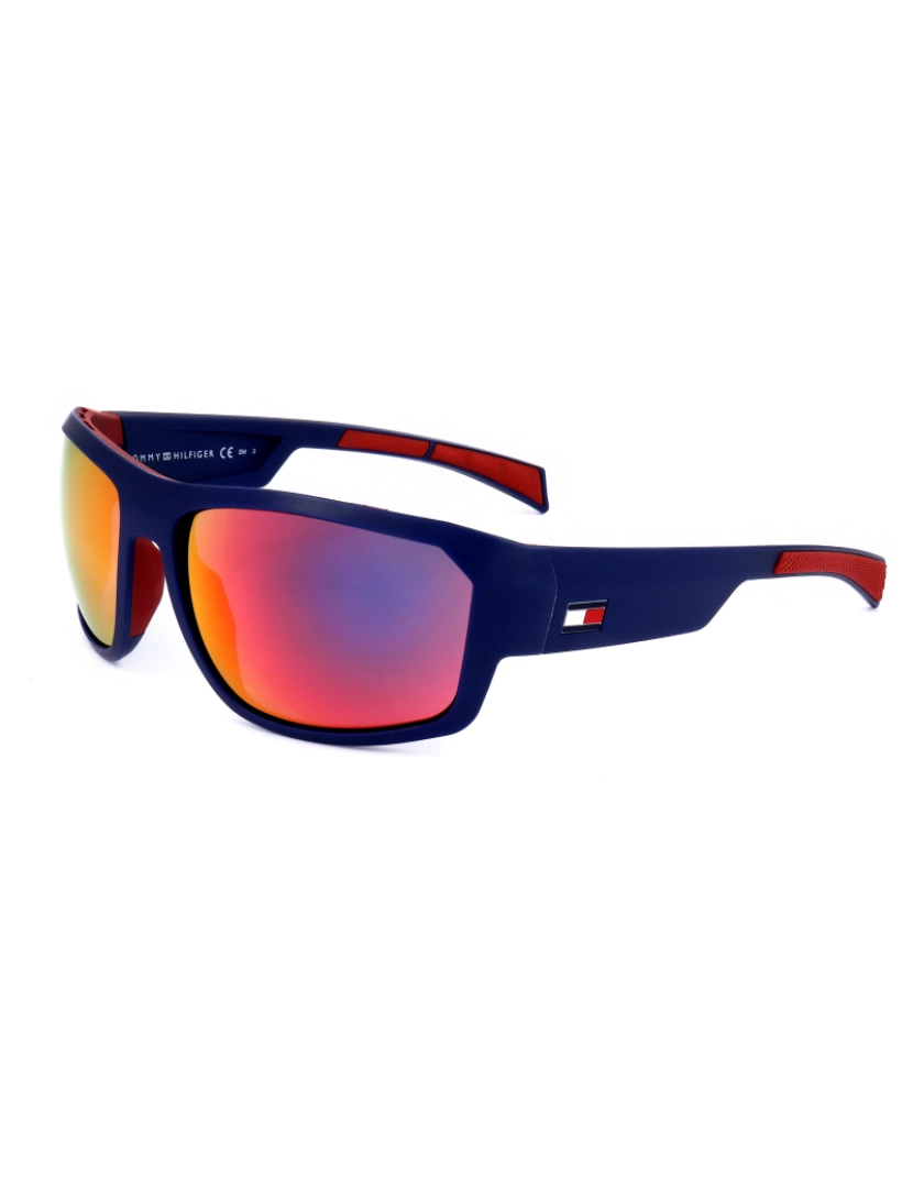 imagem de Tommy Hilfiger Mens óculos de sol Th 1722 S Wir 61 16 125 Matte Blue Red2