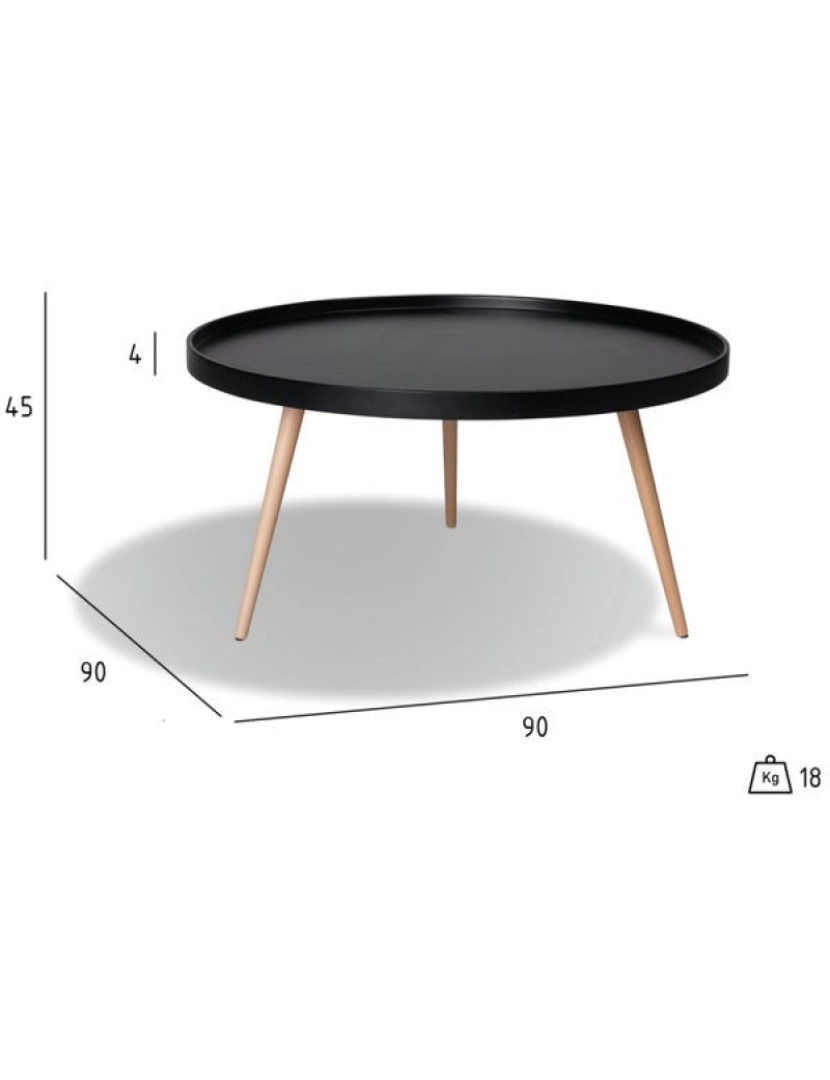 imagem de Mesa Centro Opus ø90 cm preto6