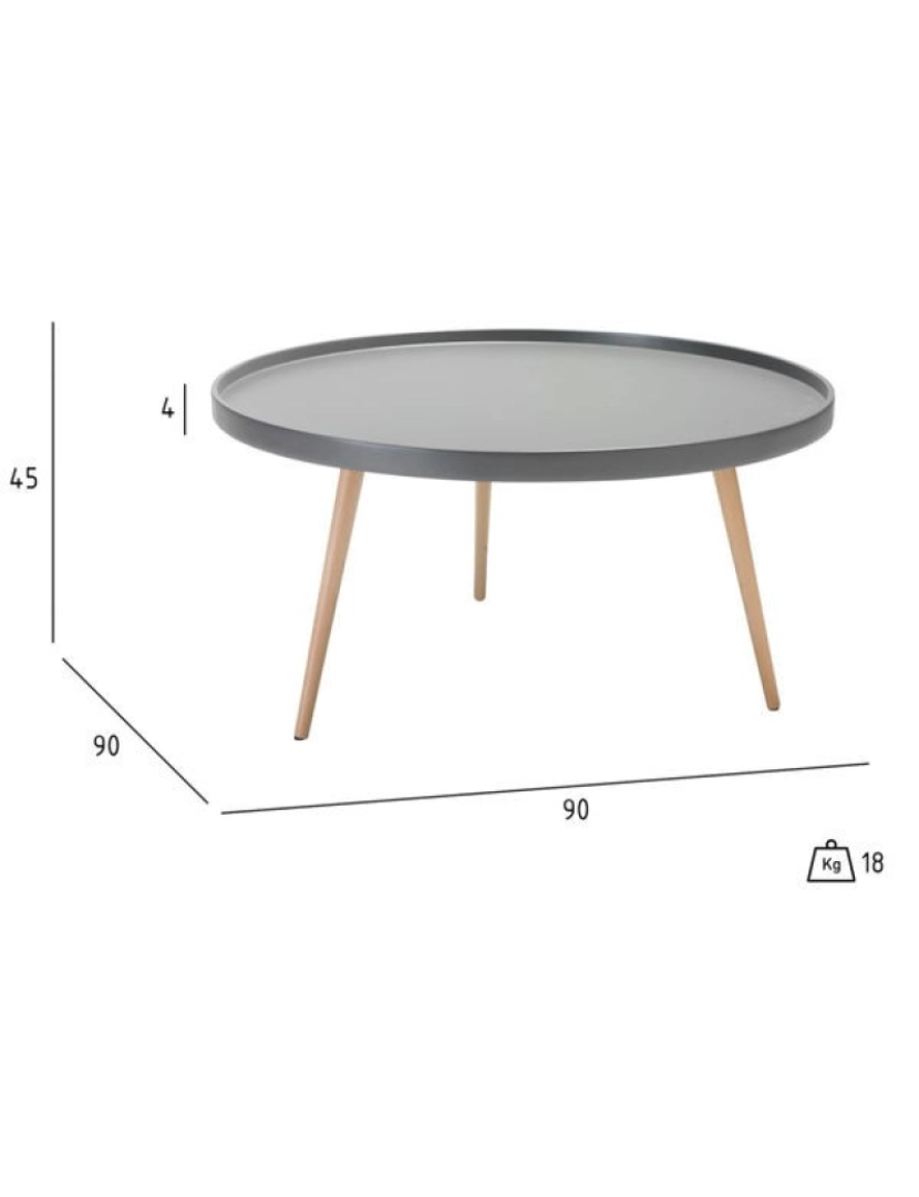 imagem de Mesa Centro Opus ø90 cm cinza6