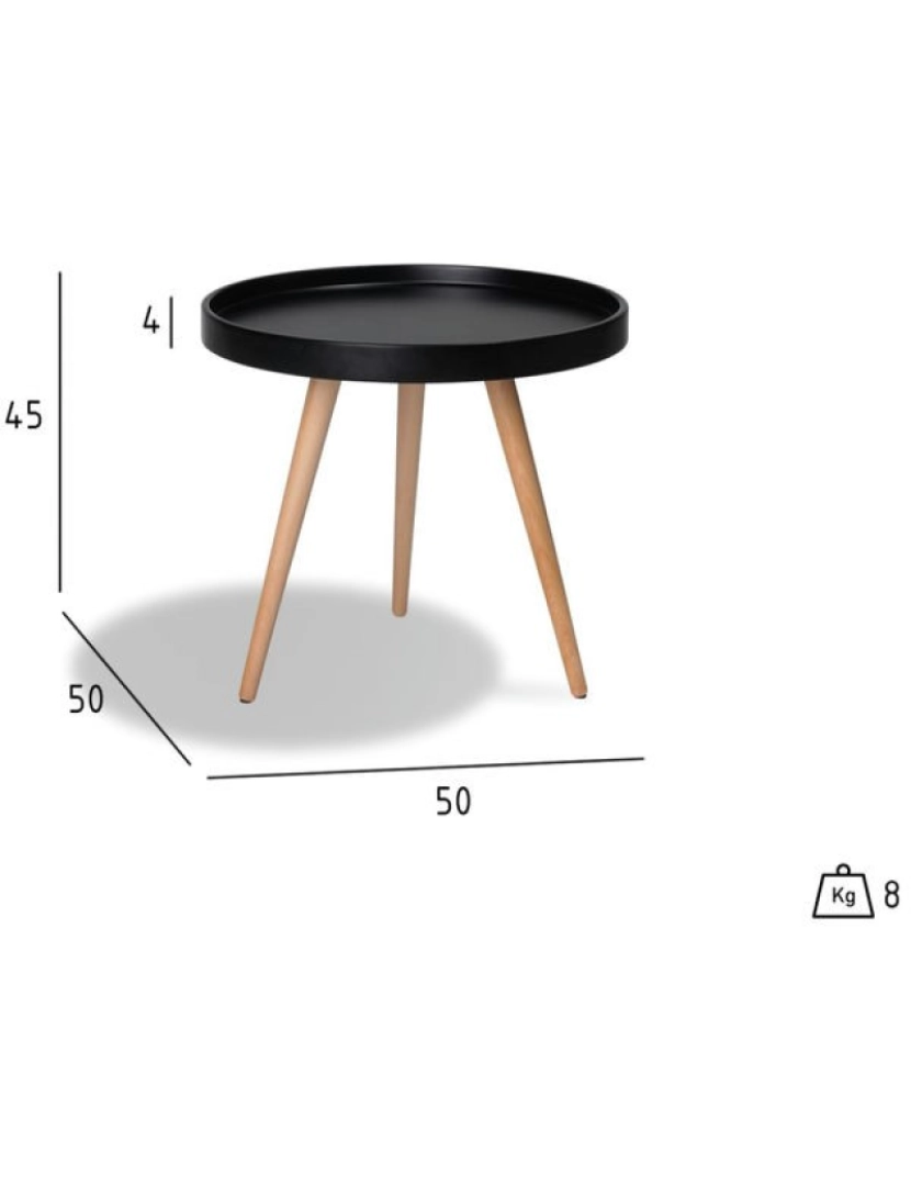 imagem de Mesa Apoio Opus ø50 cm preto6