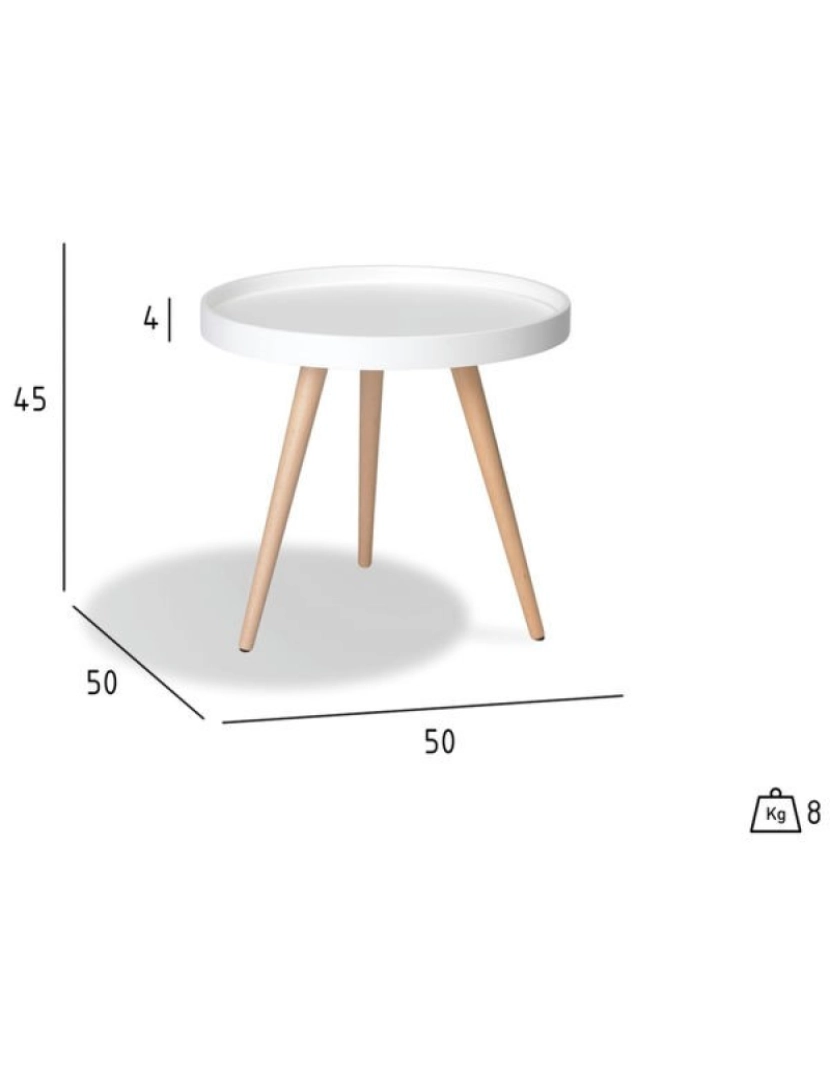 imagem de Mesa Apoio Opus ø50 cm branco6