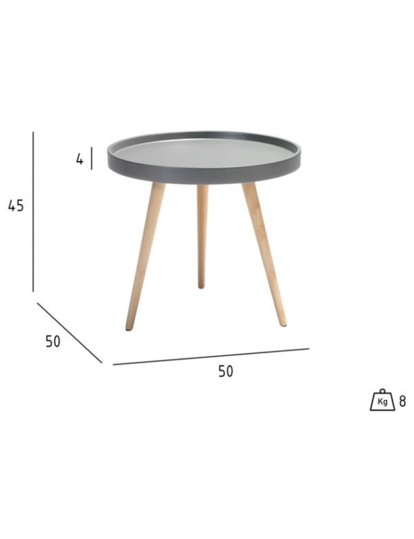 imagem de Mesa Apoio Opus ø50 cm cinza6