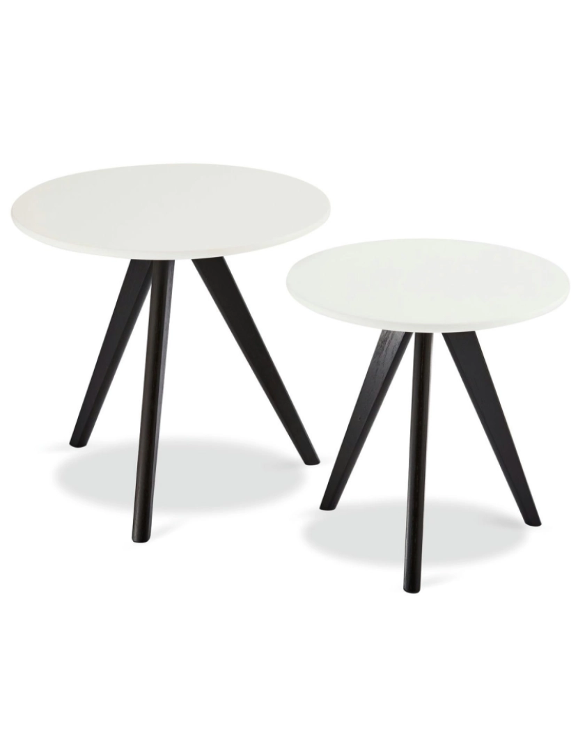 imagem de Mesa Apoio Life ø48 cm Branco/Preto5