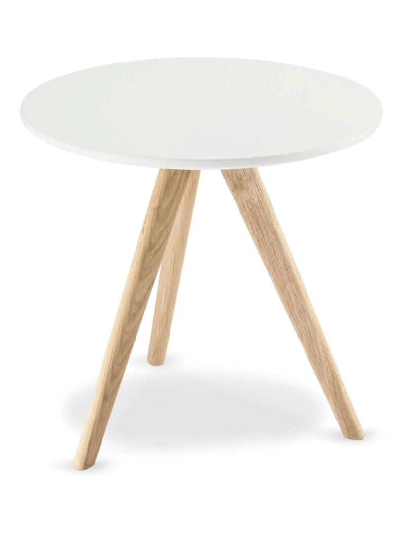 imagem de Mesa Apoio Life ø48 cm Branco/Natural2