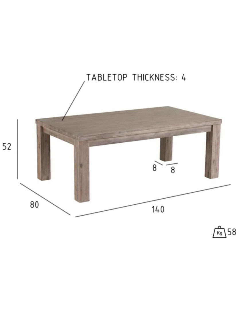 imagem de Mesa Centro Alaska 140x80 cm Acácia5