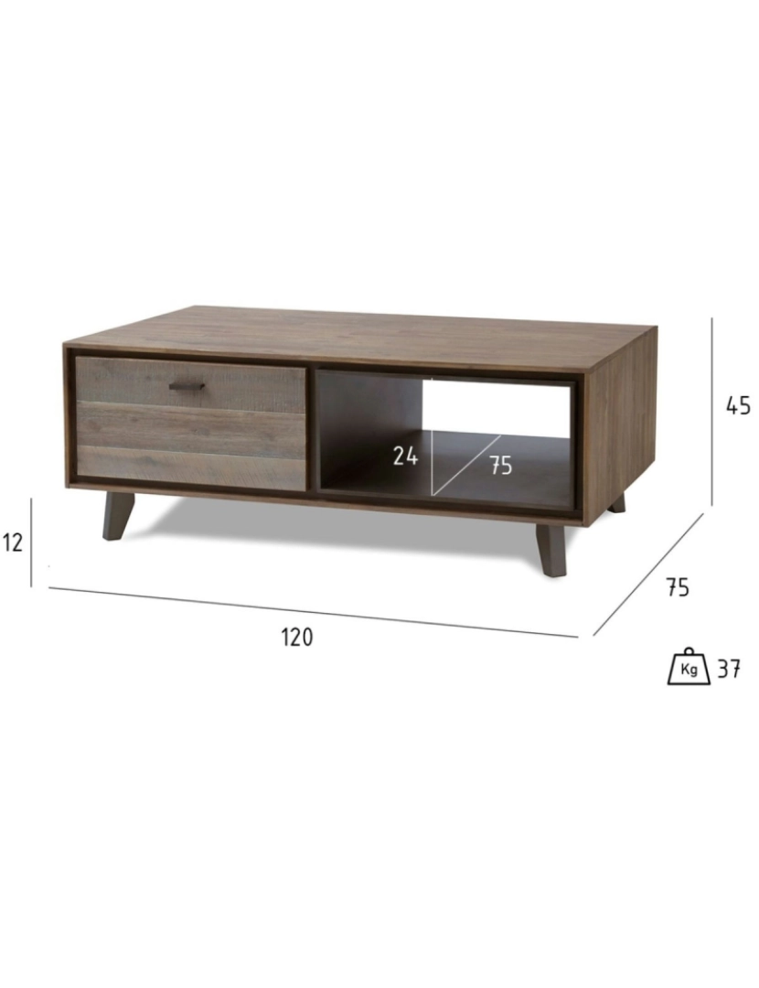 imagem de Mesa Centro Malaga 120x75 cm Acácia8