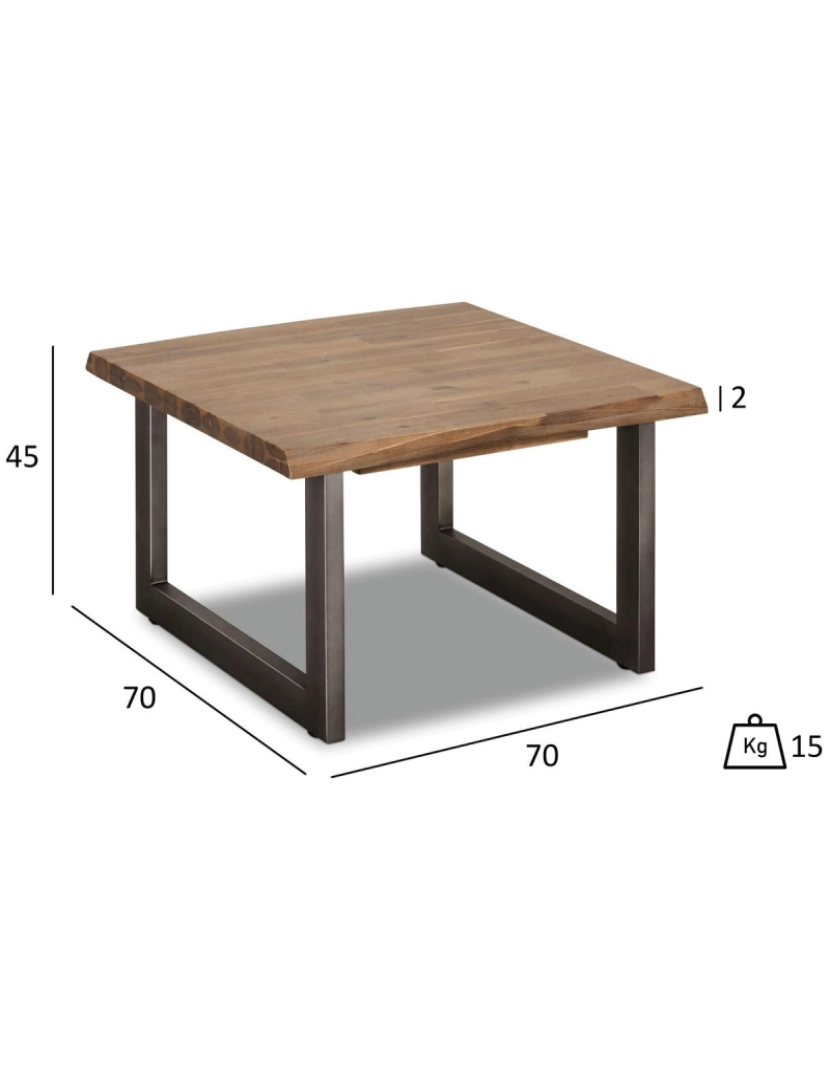 imagem de Mesa Centro Mallorca 70x70 cm Acácia7