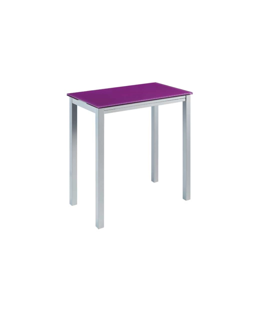 Pondecor - Mesa alta extensível LEIRIA vidro e patas metal mate