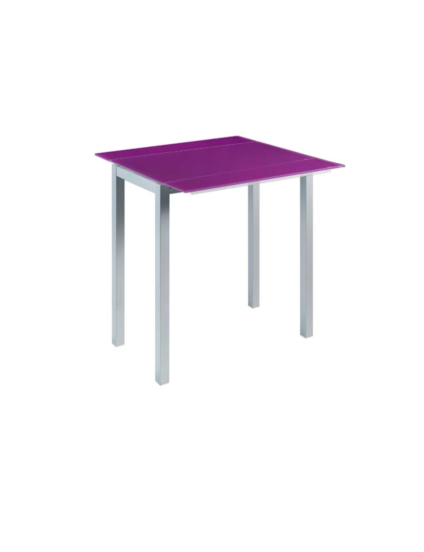 imagem de Mesa alta extensível LEIRIA vidro e patas metal mate4