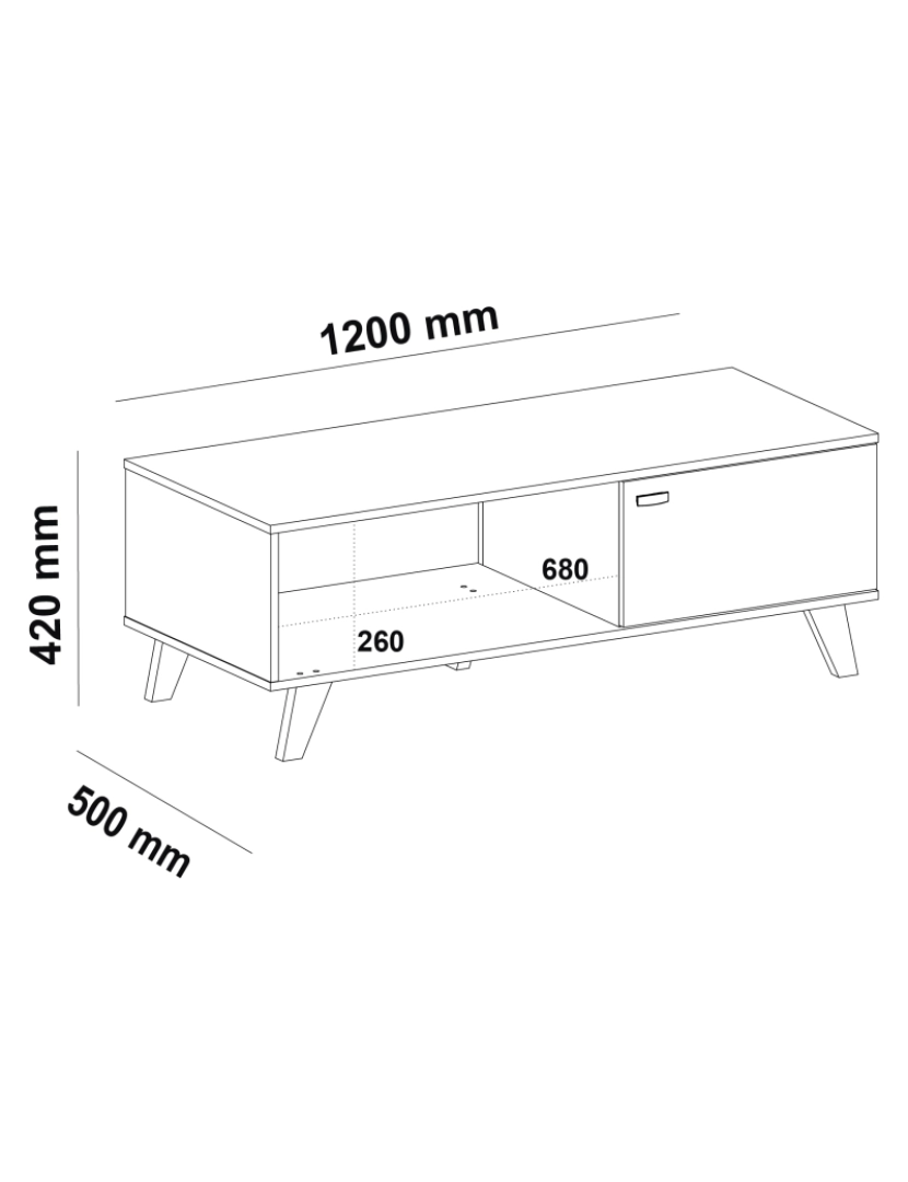 imagem de Mesa centro TURQUÍA MDF lacado carvalho/branco com porta5