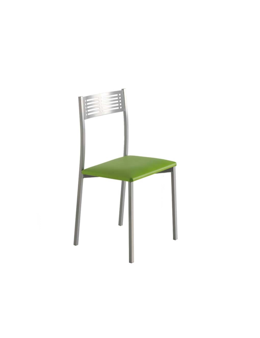 Pondecor - Set 4 cadeiras cozinha ESTORIL estrutura metálica mate e assento branco