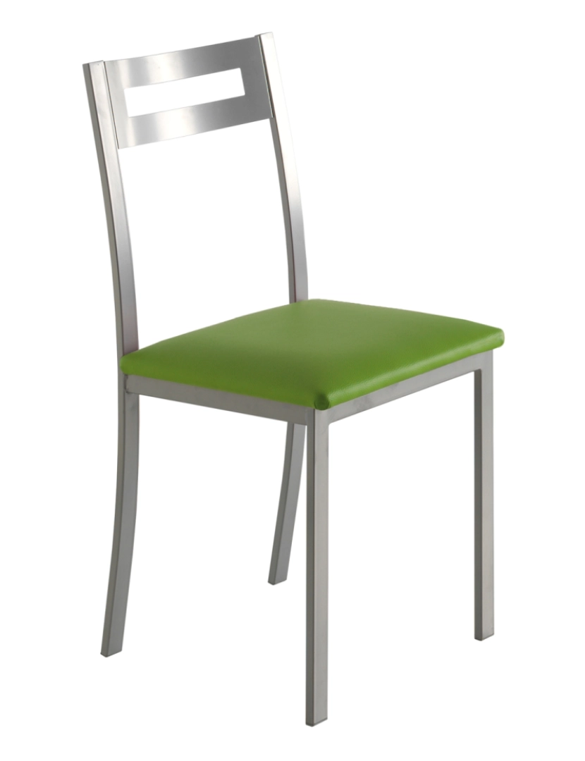 Pondecor - Set 4 cadeiras cozinha OPORTO estrutura metal mate e assento branco