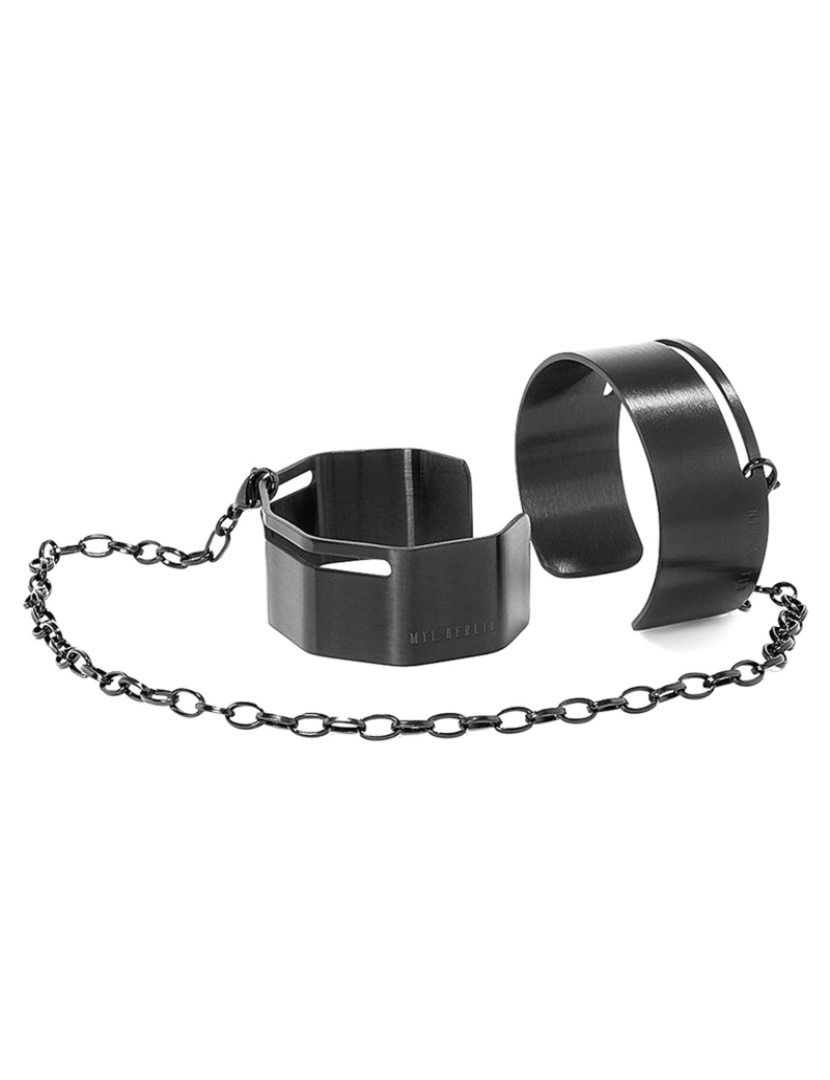 imagem de Conjunto Pulseiras Open Cuff preto1