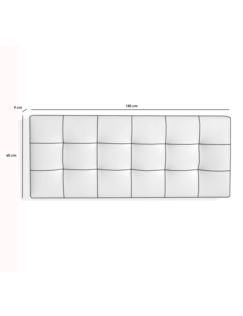 imagem de Cabeceira Cama SQUARE em branco de 1504