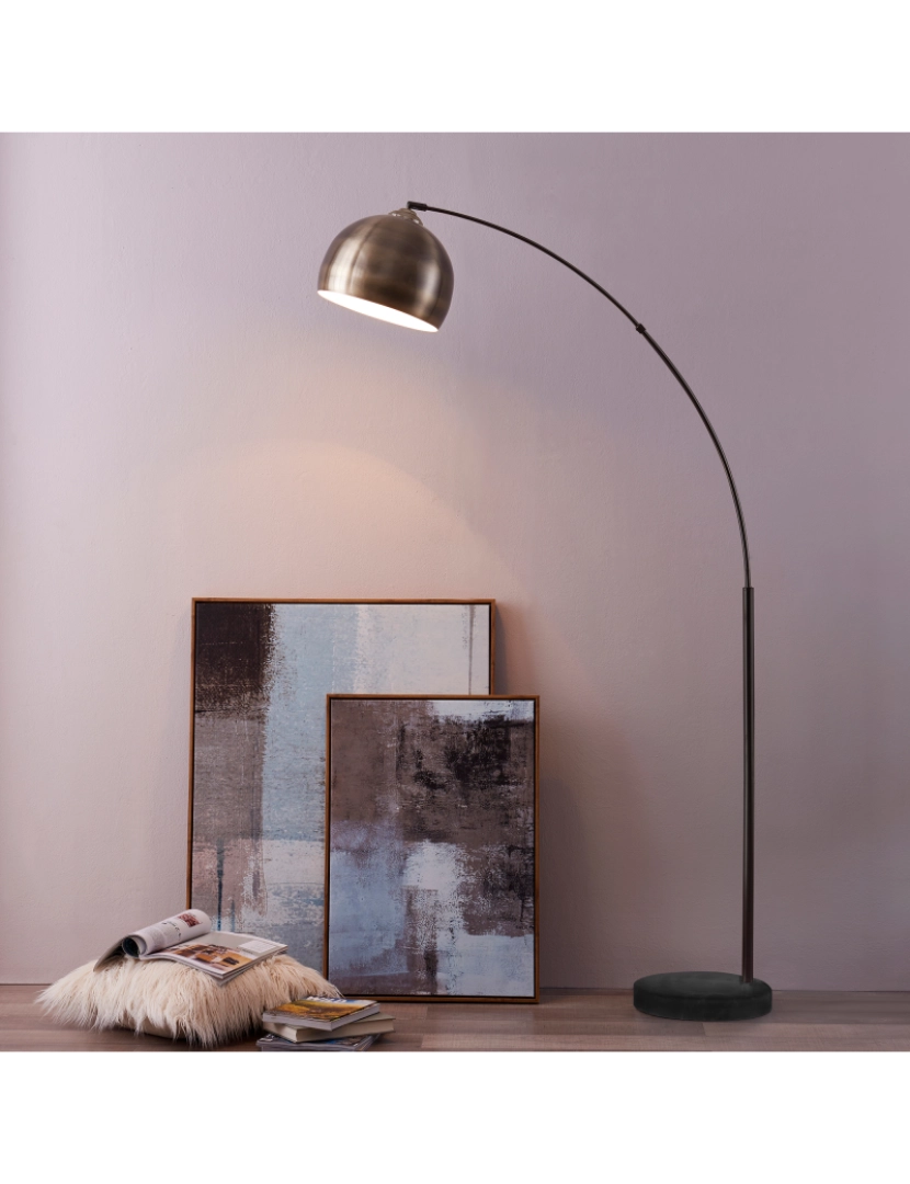 imagem de Teamson Home Arquer Arc Floor Lamp, Antique Brass5