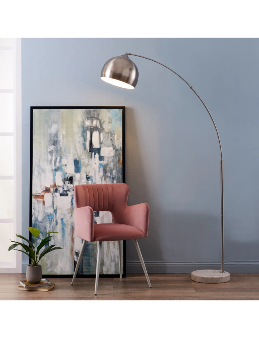 imagem de Teamson Home Arquer Arc Floor Lamp - Nickel Finish2