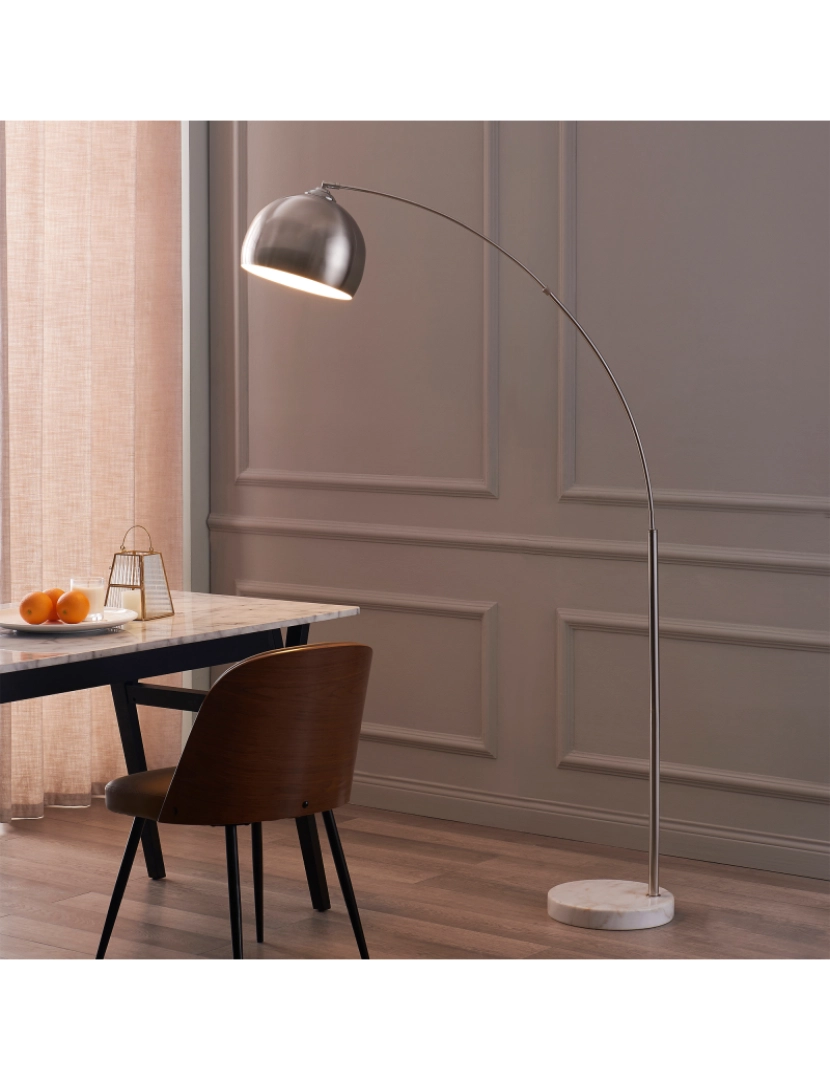 imagem de Teamson Home Arquer Arc Floor Lamp - Nickel Finish3