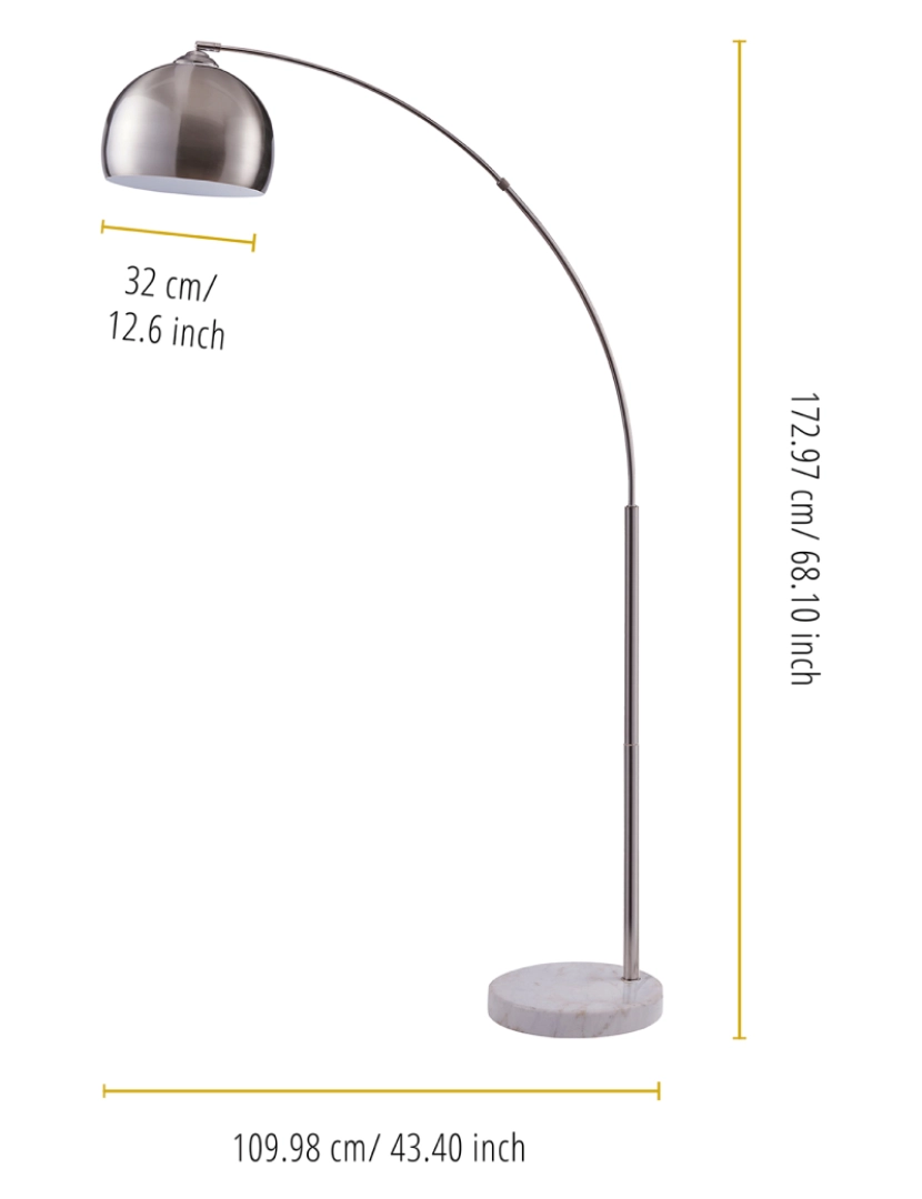 imagem de Teamson Home Arquer Arc Floor Lamp - Nickel Finish4