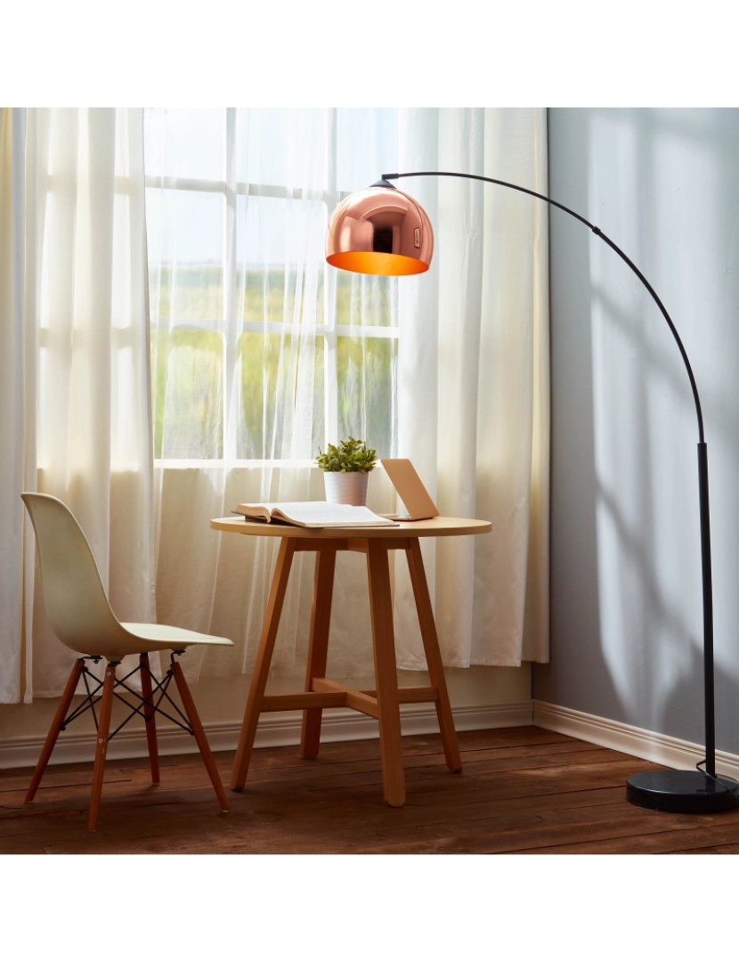 imagem de Teamson Home Arquer Arc Floor Lamp - Rose Gold/Black2