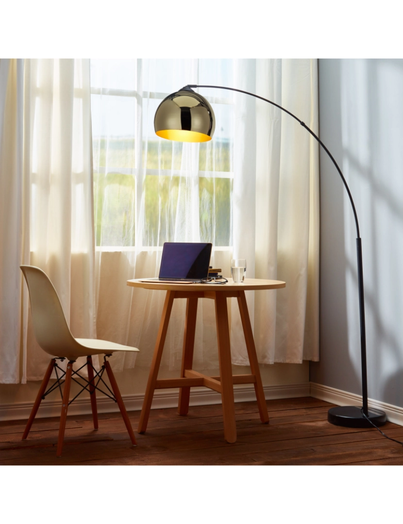 imagem de Teamson Home Arquer Arc Floor Lamp - Ouro/preto2