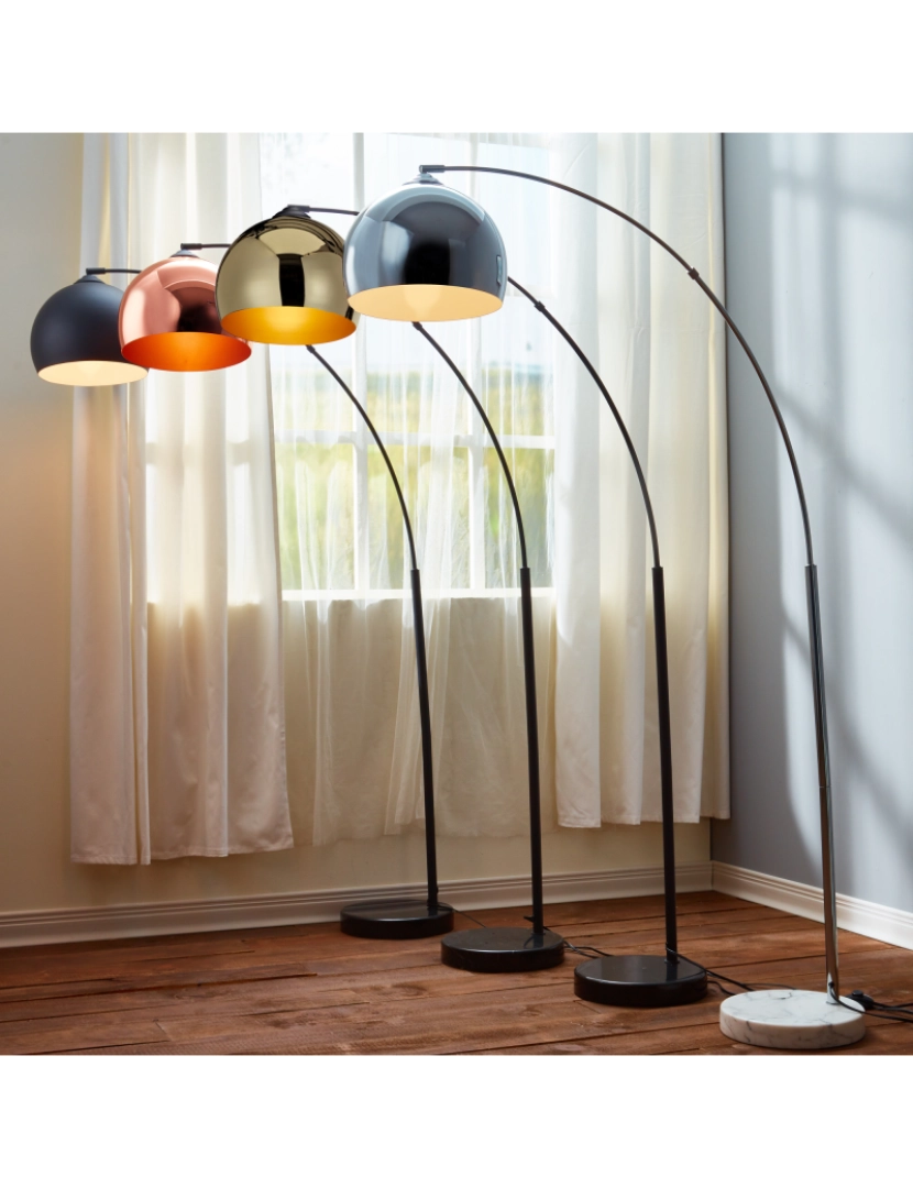 imagem de Teamson Home Arquer Arc Floor Lamp - Ouro/preto3