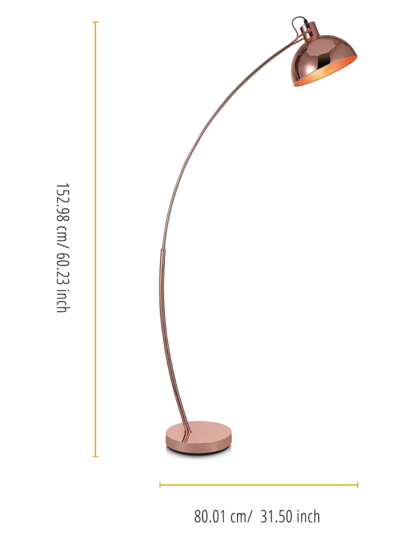 imagem de Teamson Home Arco Floor Lamp - Rose Gold4