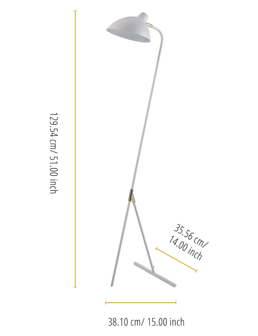 imagem de Teamson Home - Delicata Monopod Floor Lamps - Branco/ Ouro4