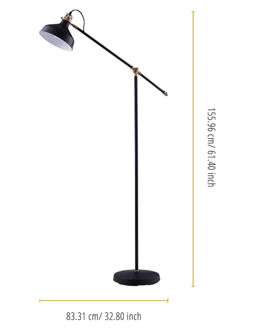 imagem de Lâmpada de assoalho Versanora Spotlight Preto/Brass ajustável Iluminação de Mia Vn-L00062-Uk4