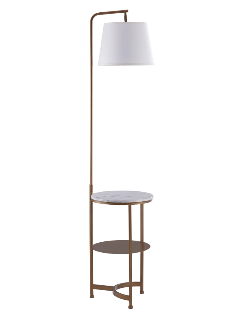 imagem de Versanora Tripod Floor Lamp Usb Port & Table Brass/White Lighting Vn-L00069-Uk1